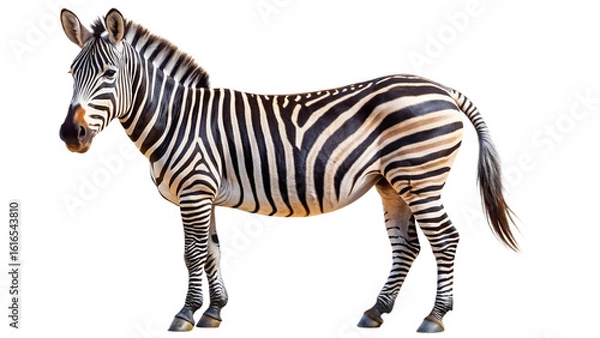Fototapeta zebra on white background