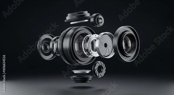 Fototapeta Exploded View of Audio Speaker Driver - Engineering Design and Innovation