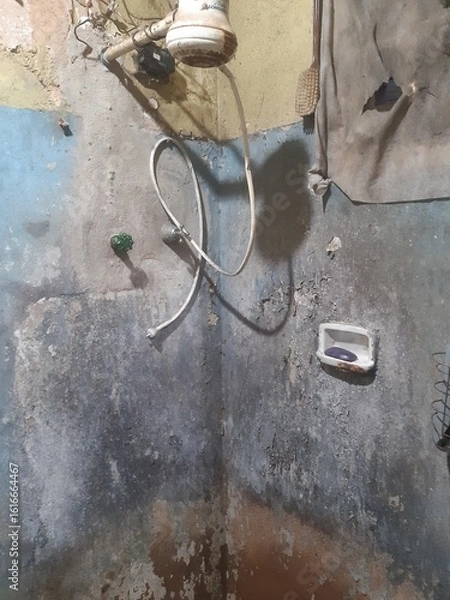 Fototapeta old wall with paint