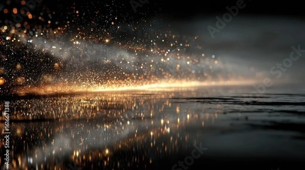 Fototapeta dust-covered mirror capturing faint reflection