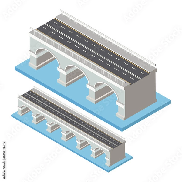 Fototapeta Vector isometric bridge icon.