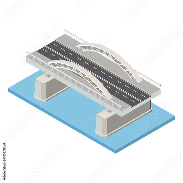 Fototapeta Vector isometric bridge icon.