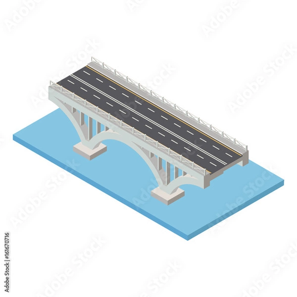 Fototapeta Vector isometric bridge icon.