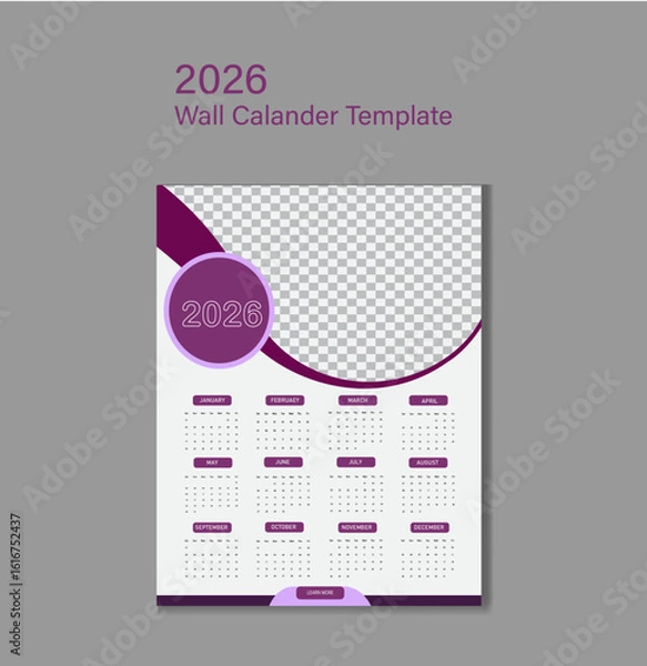 Obraz Modern Wall Calendar Design Template for 2025 – Printable & Editable