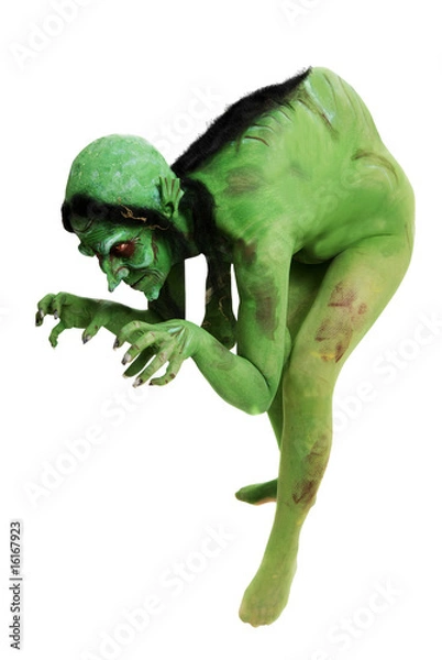 Fototapeta Green looking witch like creature