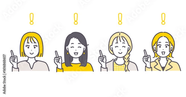 Obraz 指差しをする女性のイラスト素材