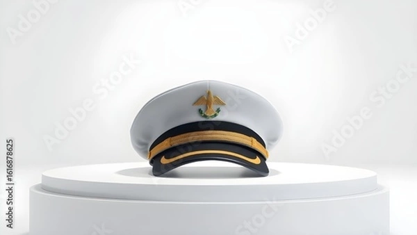 Obraz Captain's Hat with Nautical Symbol on White