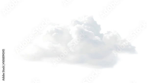 Fototapeta Realistic white cloud sky element isolated on transparent background fluffy clouds in Cutout isolate