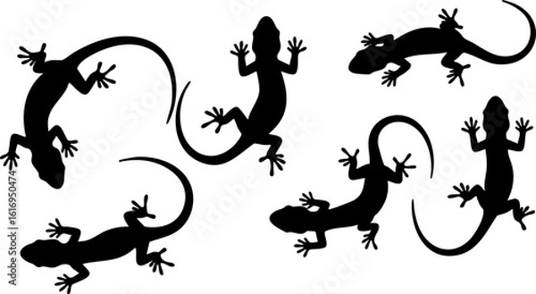 Obraz Lizard and Gecko Silhouette Set