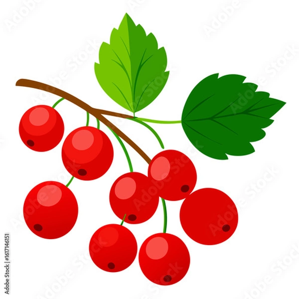 Obraz red currants with leaves