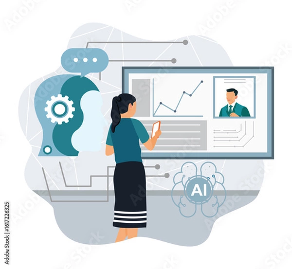 Fototapeta Manager AI-Optimized HR Data Analytics.