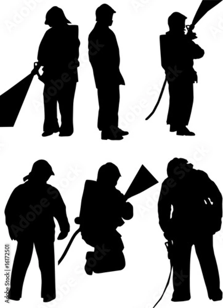 Fototapeta Firemen in action