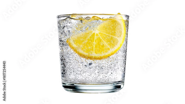 Obraz Glass of refreshing lemon water, a simple and healthy hydration choice refreshing.