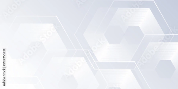 Fototapeta Modern white background with gradient color and artistic dynamic lhexagon decoration abstract simple