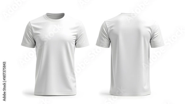 Fototapeta Blank white t shirts front and back view mockup
