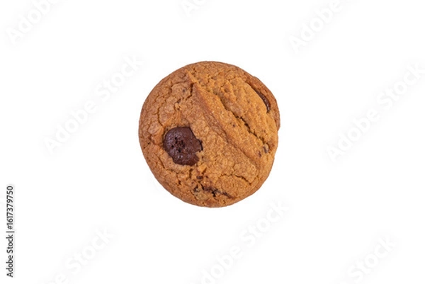Fototapeta Dark Chocolate cookies isolated on white background with top view.