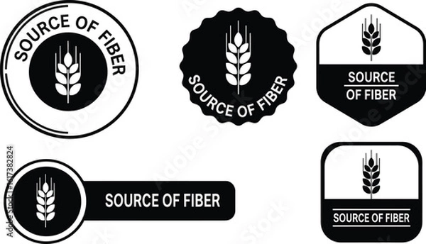 Obraz Promote healthy eating with these versatile "Source of Fiber" badges