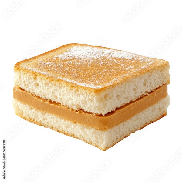 Fototapeta Peanut butter sandwich isolated on transparent background