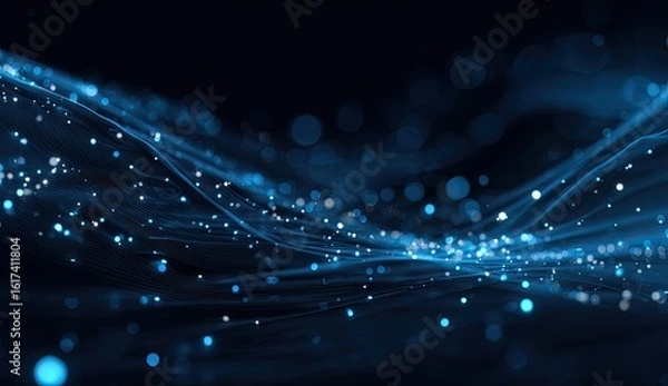 Fototapeta Abstract digital wave design with glowing particles