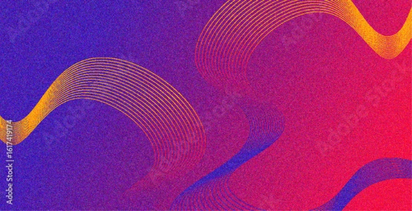 Fototapeta Vibrant Gradient Background with Abstract Wavy Lines