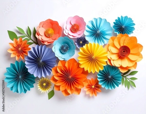 Obraz Colorful paper flower arrangement