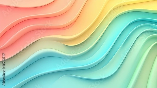 Fototapeta Abstract colorful wavy shapes background.