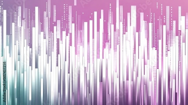 Fototapeta Abstract cityscape design with vertical shapes and soft color gradients.