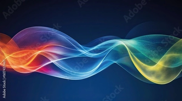 Fototapeta Abstract design of flowing, colorful waves.