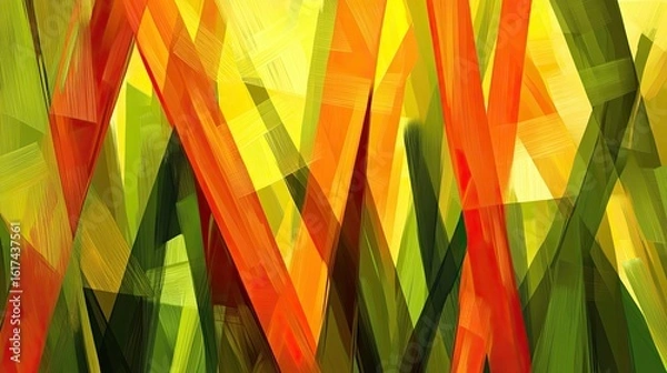 Fototapeta Abstract composition of vibrant geometric shapes.
