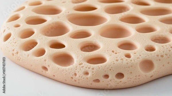 Fototapeta Close-up view of a light peach-colored textured surface.
