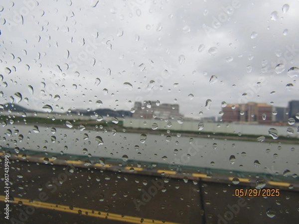 Obraz rain drops on the window