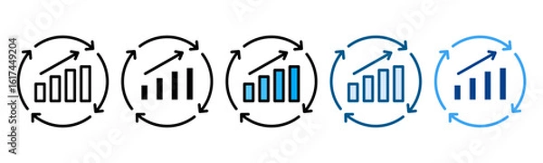 Fototapeta Continuous Improvement Icon Set Multiple Style