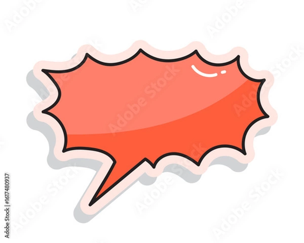 Fototapeta Set of Colorful speech bubbles in Hand-drawn style , chatting box, message box, think balloon, speak bubble, cartoon elements vector illustration