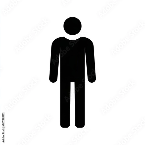 Fototapeta Man a simple vector line drawing, a clip art icon, Generative AI.