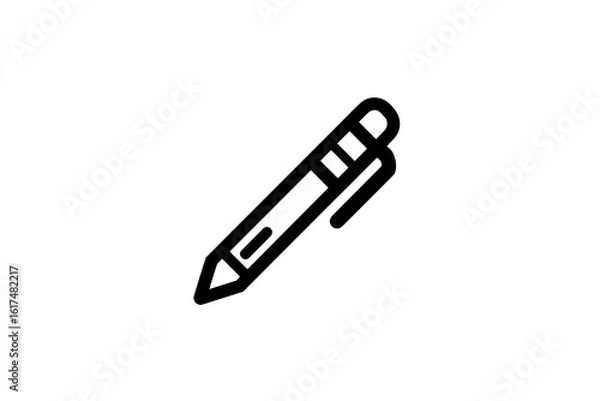 Fototapeta New book and pen outline icon on a white background, a simple line vector illustration logo design concept for a school education or writing activity app, Generative AI.