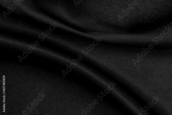 Obraz Abstract black background. Black silk satin texture background