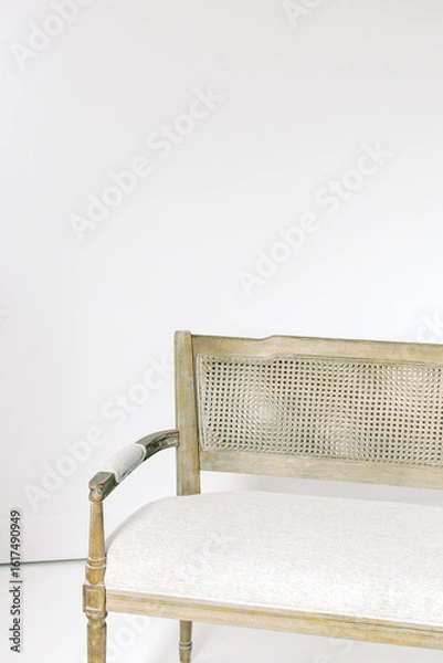 Obraz Blank White Studio Wall Bench Space