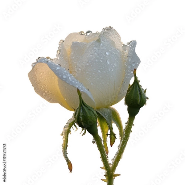 Obraz White rose bloom isolated on transparent background