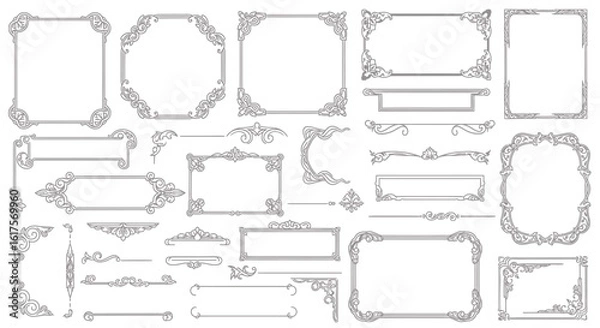 Fototapeta Collection of Ornate Decorative Frames and Borders