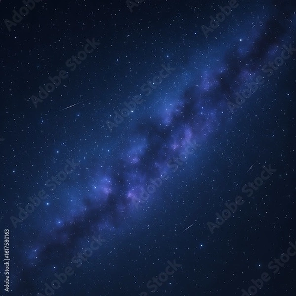 Obraz Milky Way Galaxy at Night with Shooting Stars