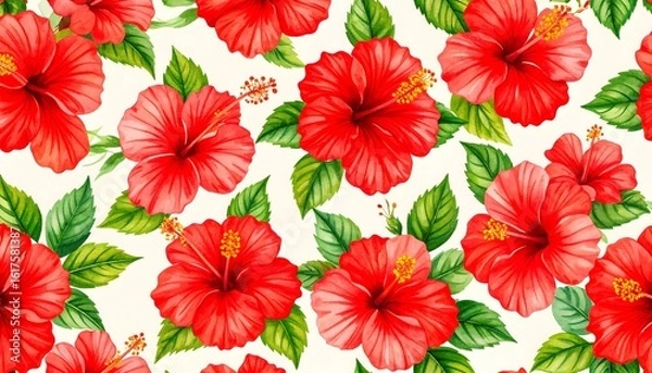 Obraz Hibiscus floral pattern