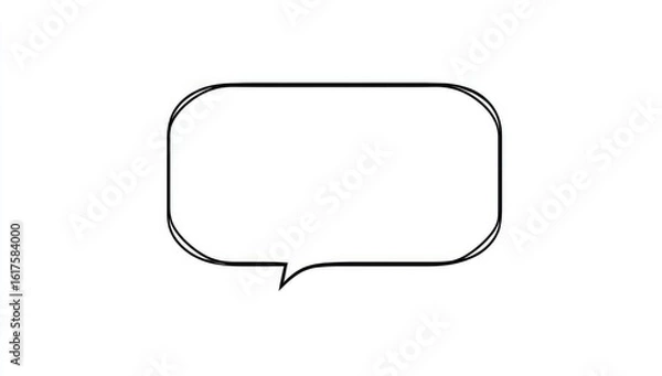 Fototapeta Simple black speech bubble on white background