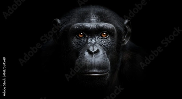Obraz Studio Portrait of an Ape with Intense Gaze and Rim Lighting