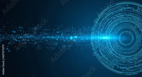 Fototapeta Abstract Digital Technology and Data Flow
