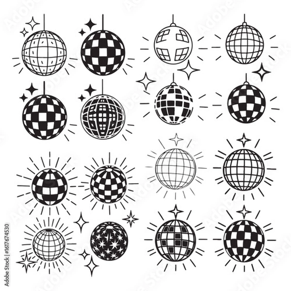Fototapeta disco ball vector illustration