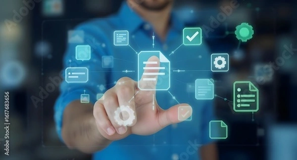 Fototapeta The check mark symbol represents the standard quality control, ISO certified business, international standards quality control assurance. The company's product quality certificate is compliant.