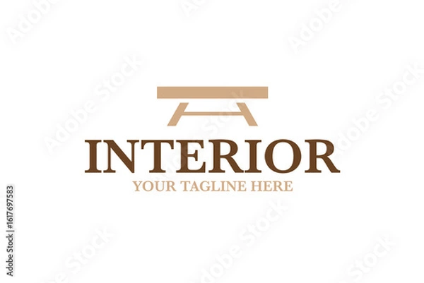 Obraz Minimalist interior table logo design template vector illustration