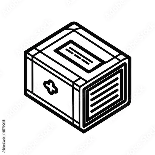 Obraz Black outline box for stress relief journal design element