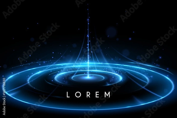 Fototapeta Blue light circle effect with sparks