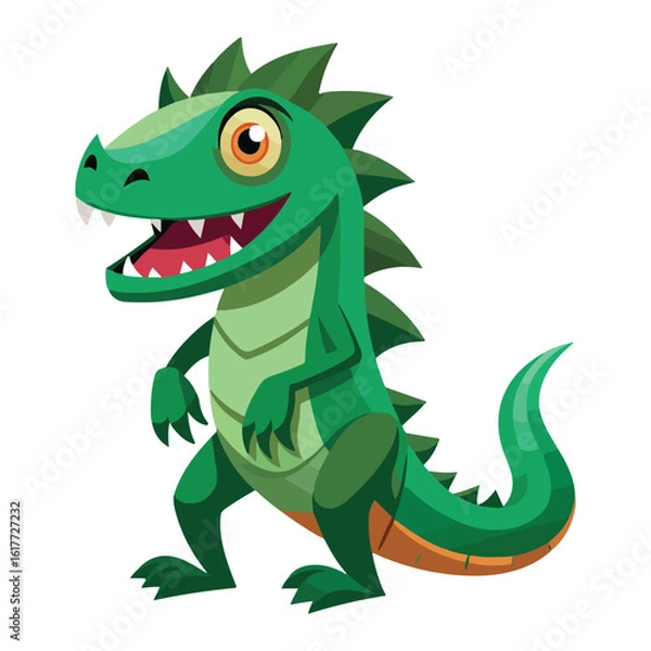 Fototapeta A drawing of a funny vector Iguana illustration
